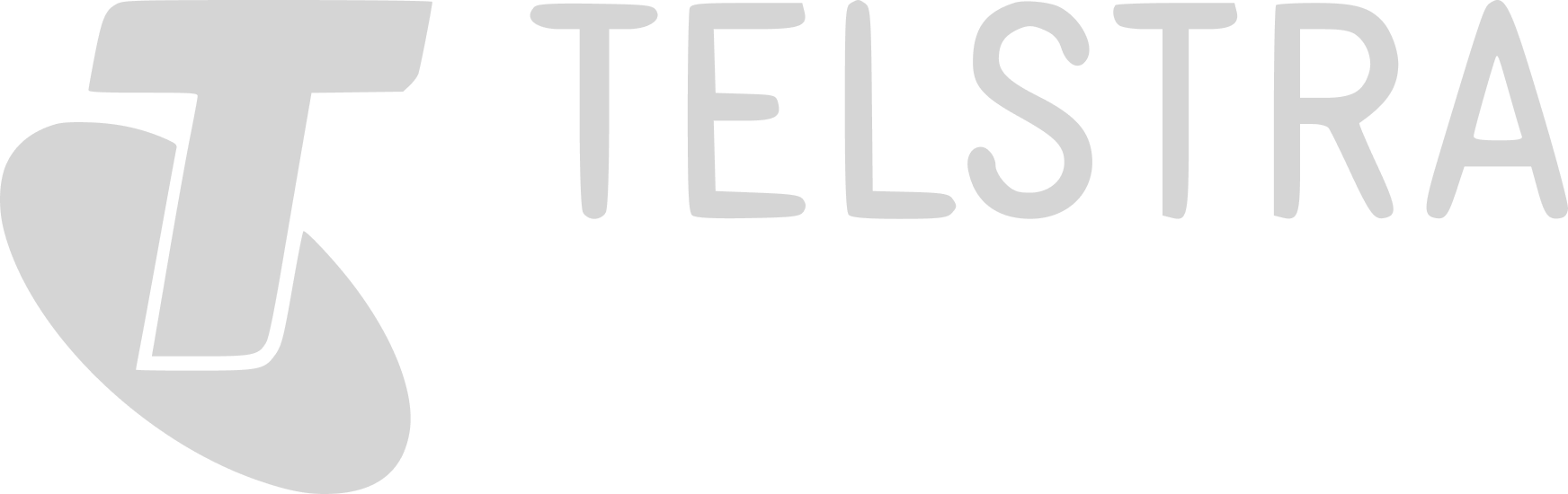 Telstra logo in greyscale